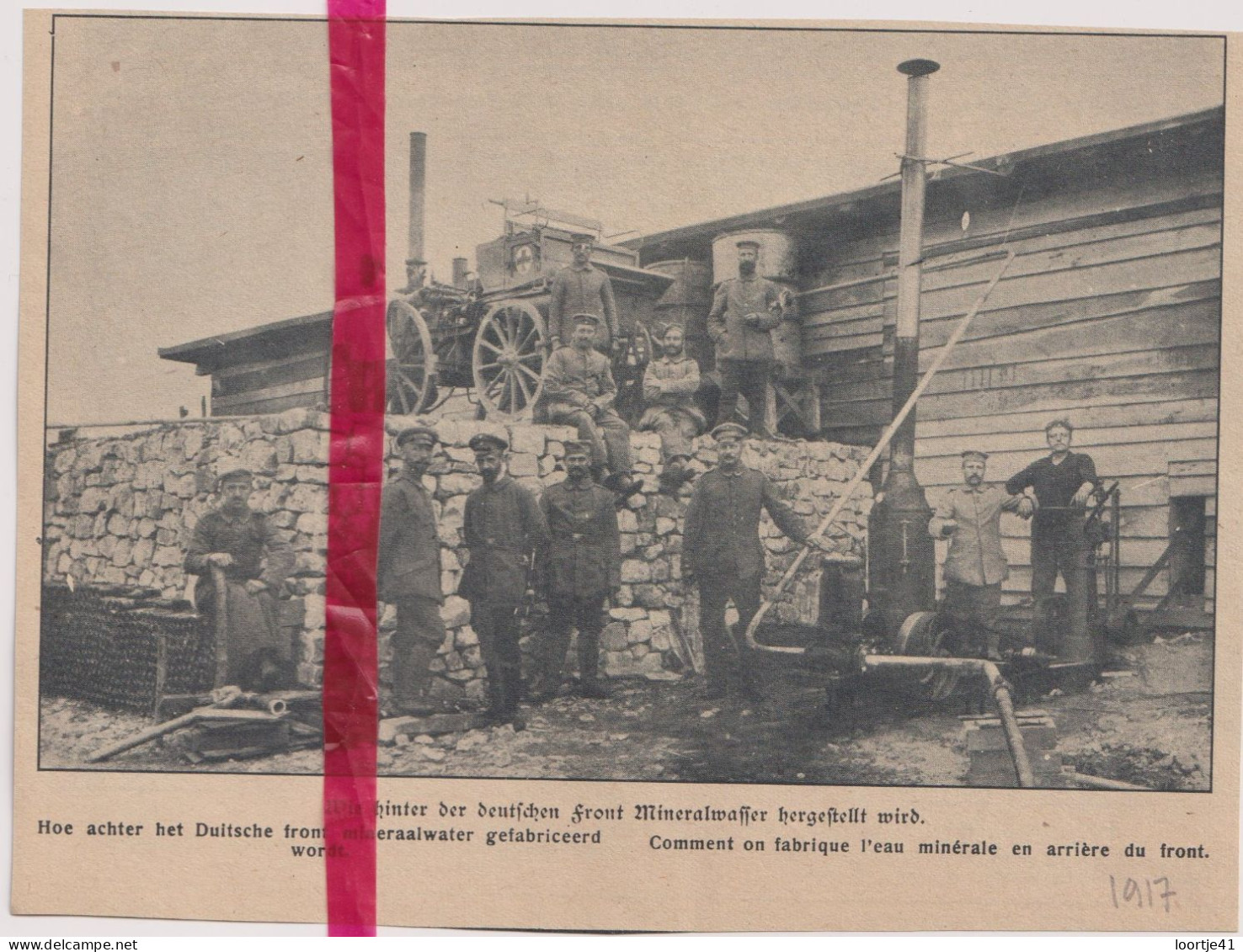 Oorlog Guerre 14/18 - Fabrication De L'eau Minérale, Mineraalwater - Orig. Knipsel Coupure Tijdschrift Magazine - 1917 - Non Classés