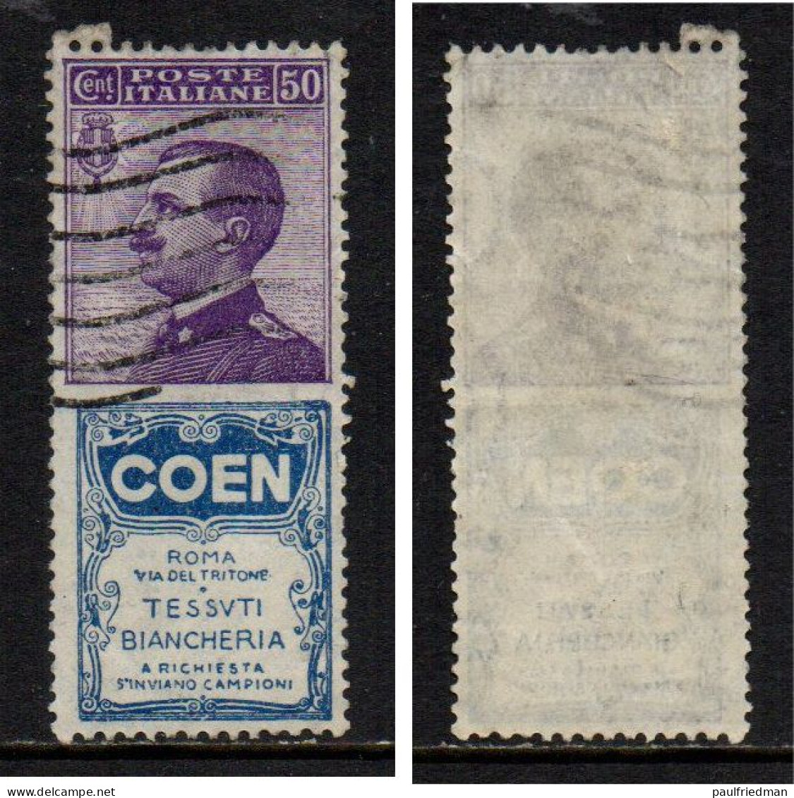 Regno 1924 - Pubblicitari - Coen 25 Cent. - Usato - Ottima Centratura - Publicité