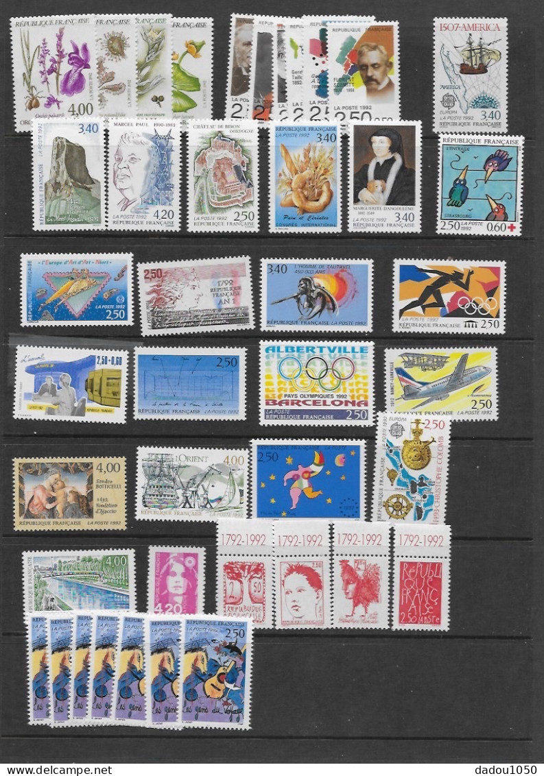 67 Timbres Neufs France 1992,vendus 1/3 CatalogueY T 2014 - Unused Stamps