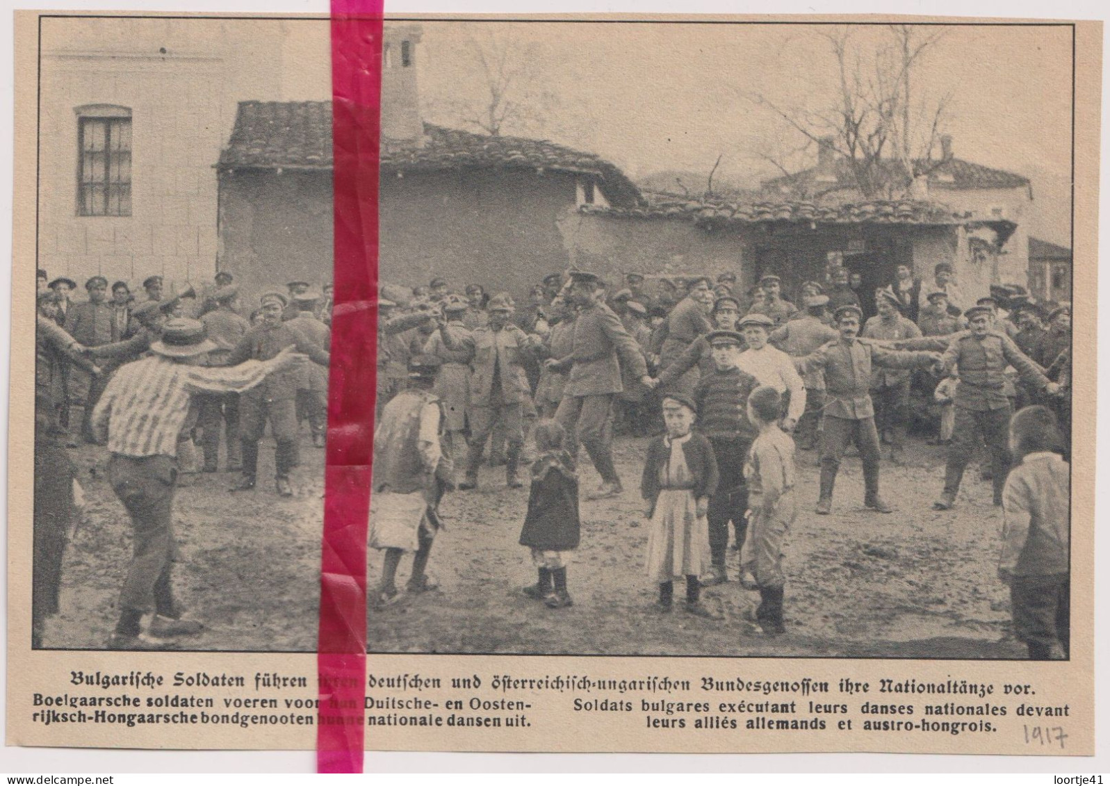 Oorlog Guerre 14/18 - Danse Des Soldats Bulgares, Bulgaarse Soldaten - Orig. Knipsel Coupure Tijdschrift Magazine - 1917 - Non Classés