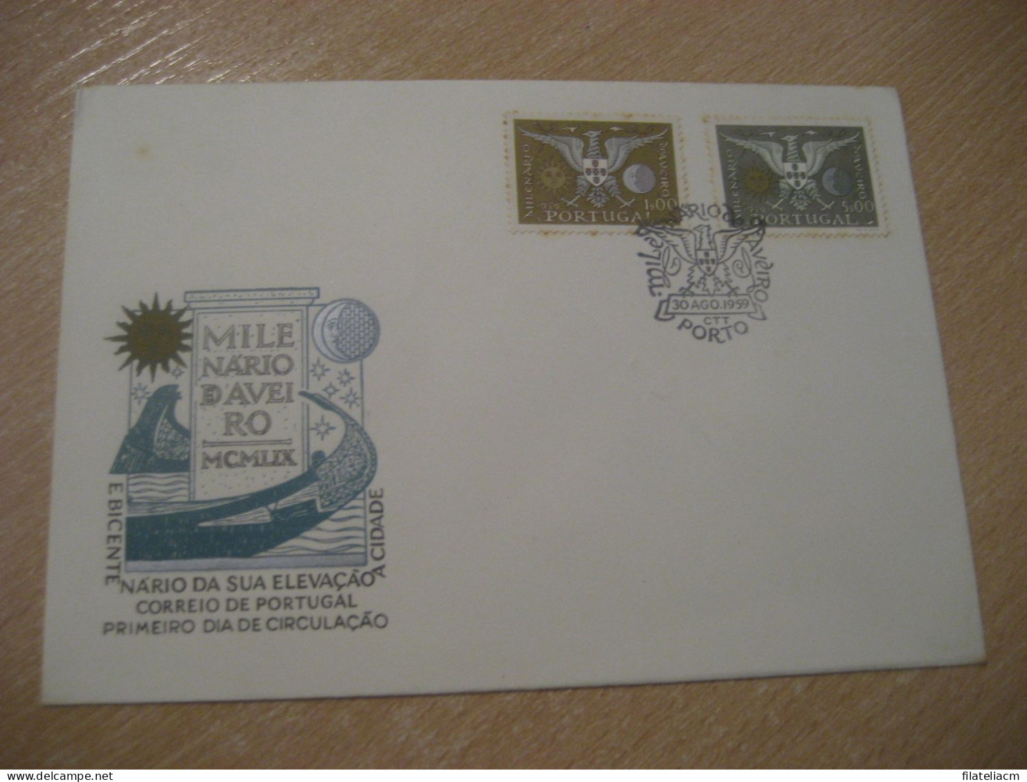 PORTO 1959 Milenario De Aveiro FDC Cancel Cover PORTUGAL - Lettres & Documents