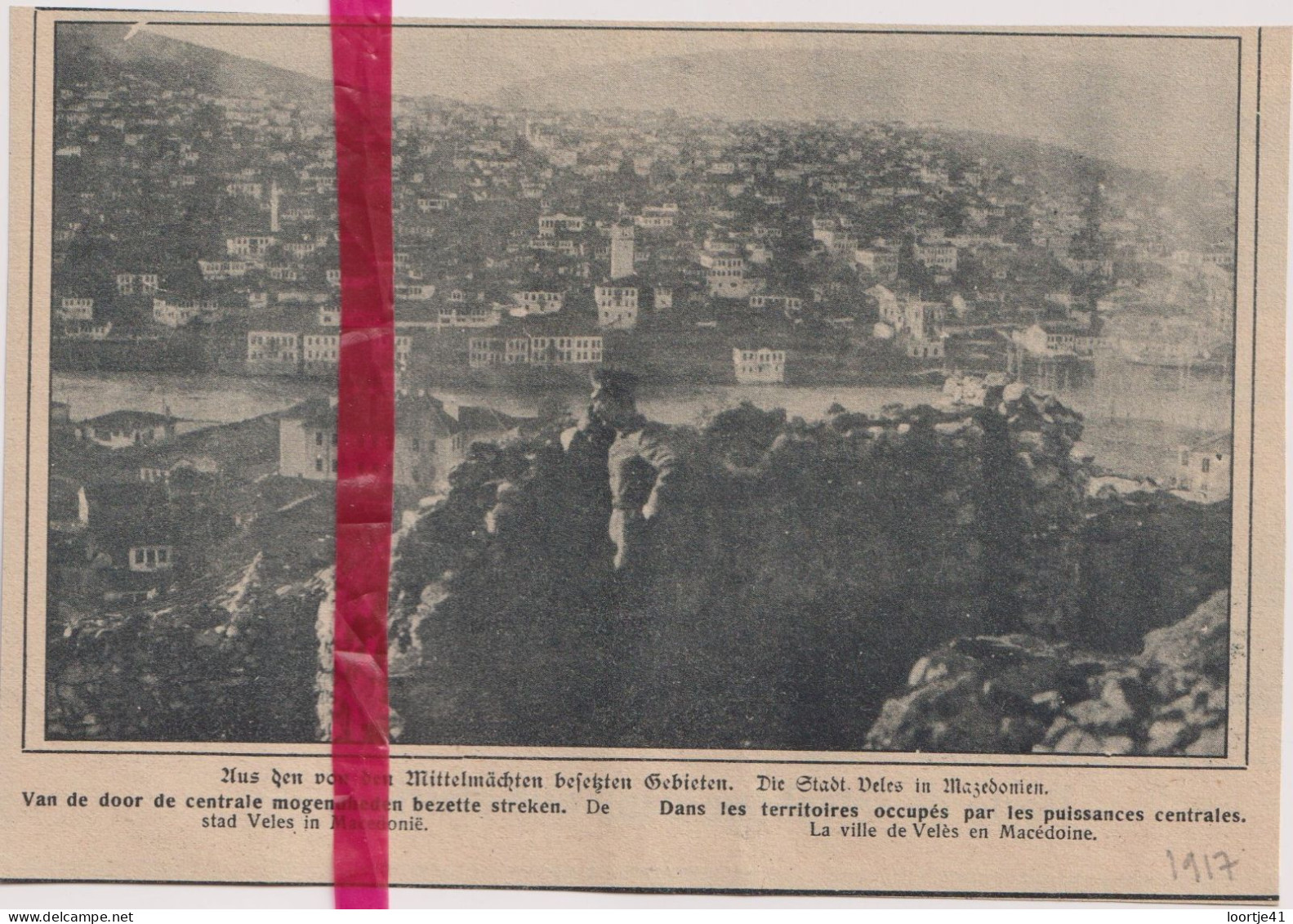 Oorlog Guerre 14/18 - Velès Occupé , Stad Velès Bezet In Macedonie - Orig. Knipsel Coupure Tijdschrift Magazine - 1917 - Unclassified