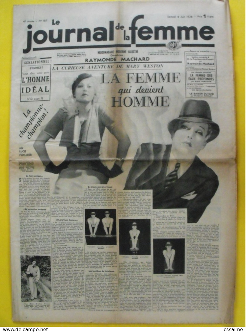 6 N° De Le Journal De La Femme De 1936. Revue Féminine Amy Mollison Japon Geisha Scoutisme Femmes Ministres - 1900 - 1949