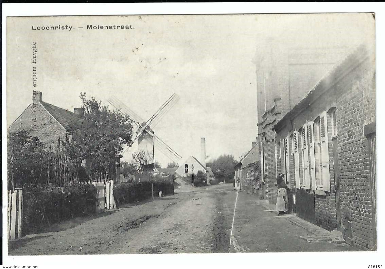 Lochristi   Loochristy  -  Molenstraat  1910 (met Sterstempel SEVENEEKEN) - Lochristi