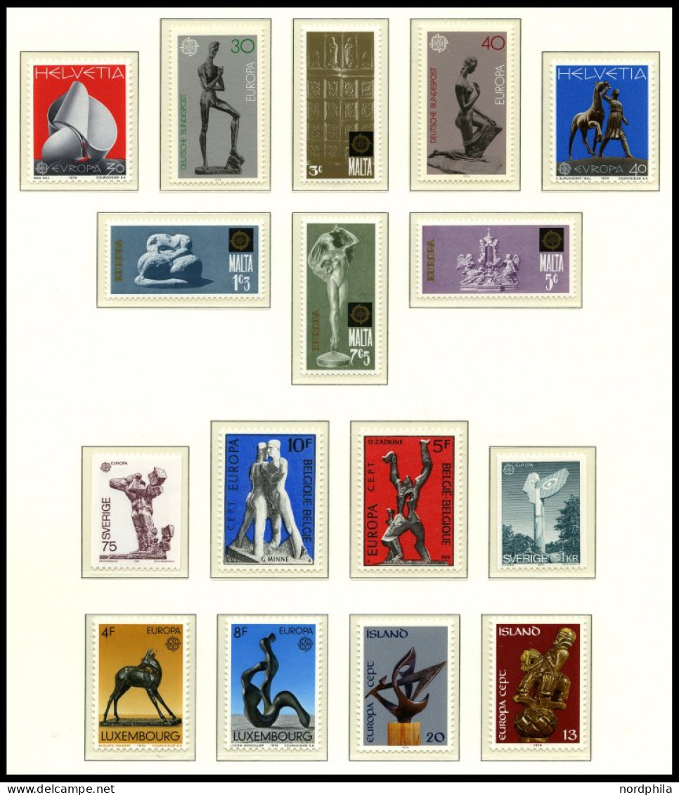 EUROPA UNION **, 1974, Skulpturen, Kompletter Jahrgang, Pracht, Mi. 144.10 - Verzamelingen