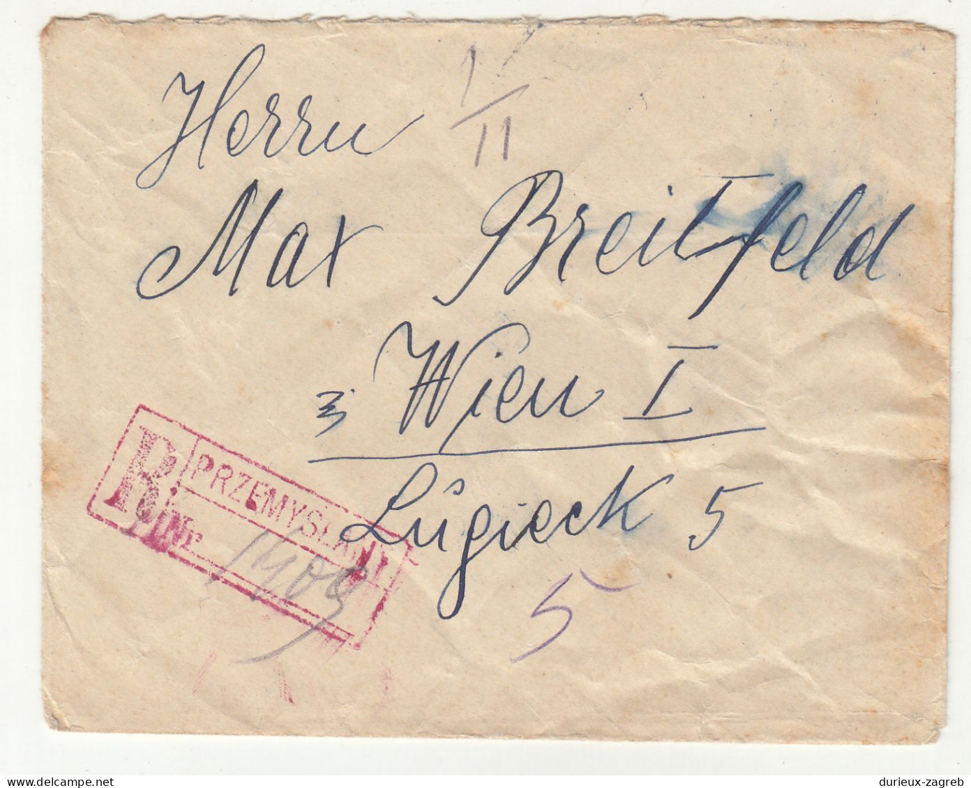 Poland Ukraine Letter Cover Posted Registered 1922 Przemyslany To Wien B240401 - Ucrania