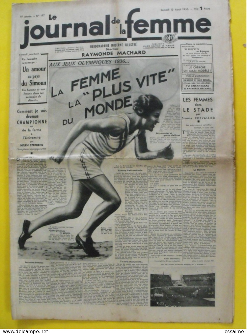 6 N° De Le Journal De La Femme De 1936. Revue Féminine Tino Rossi Camille Flammarion Jeux Olympiques Espagne Islande - 1900 - 1949