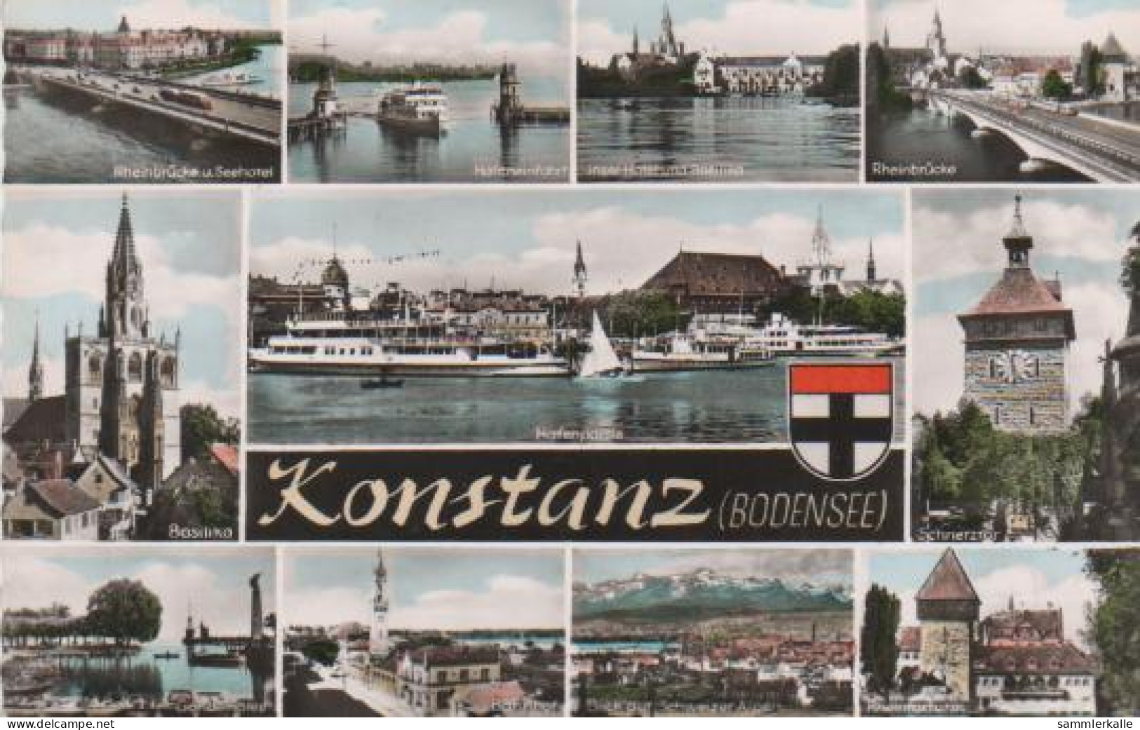 6691 - Konstanz - Seehotel, Hafeneinfahrt, Insel-Hotel Und Basilika, Rheinbrücke, Basilika, Hafenpartie - Konstanz