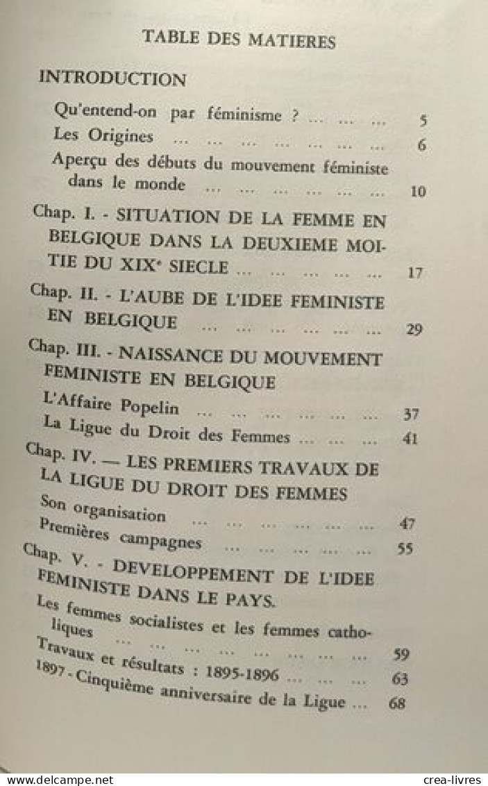 Le Féminisme En Belgique 1892-1914 - Politique