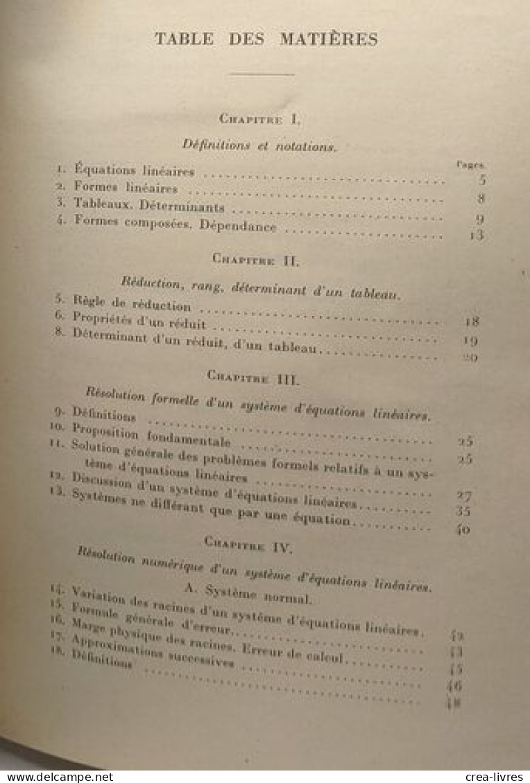 Résolution Numérique Des Systèmes D'équations Linéaires - Volume 2 De Cette Collection - Non Classés
