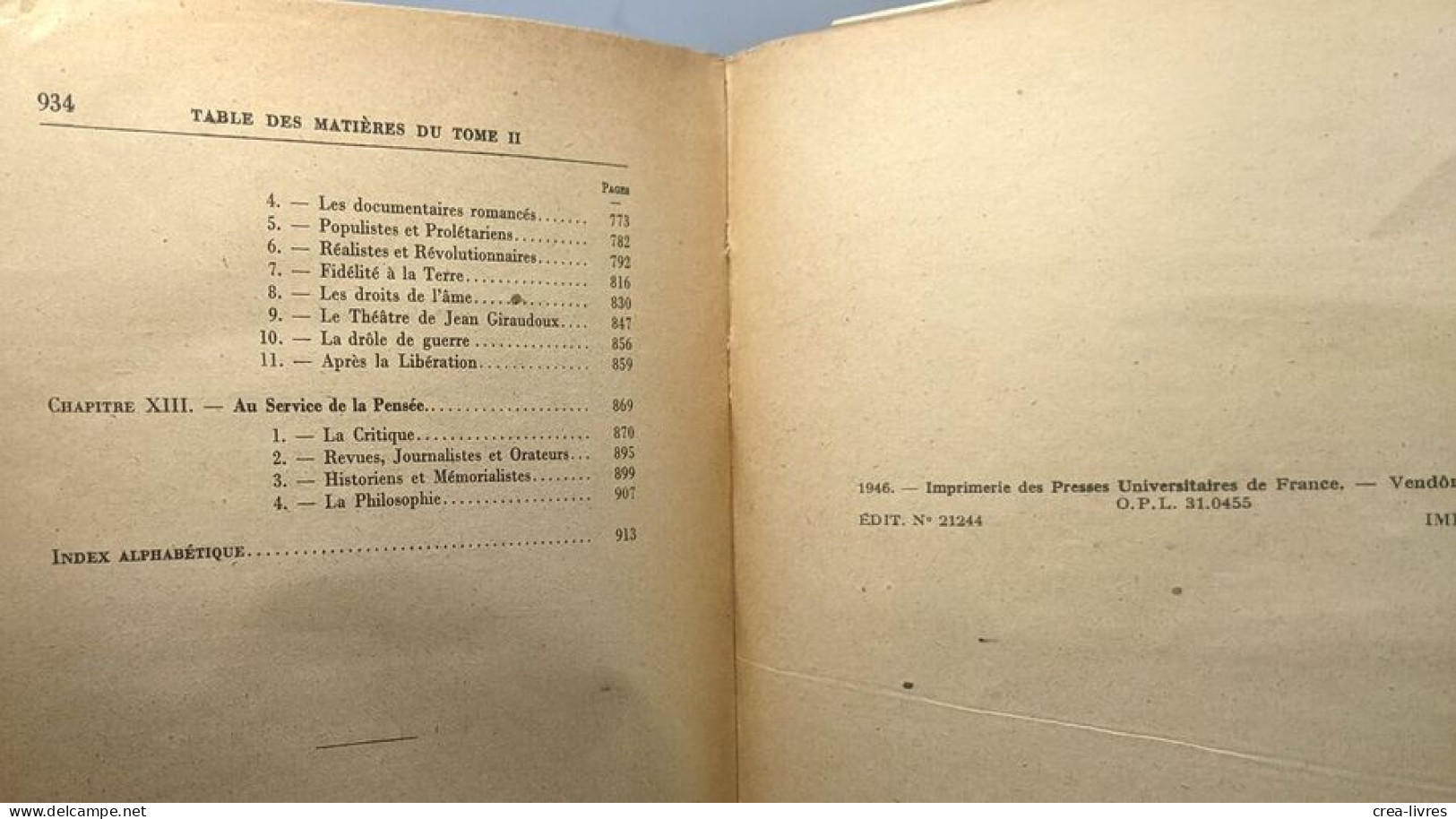 Histoire De La Littérature Française Contemporaine - TOME 2 - Autres & Non Classés