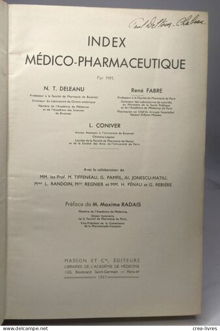 Index Médico-pharmaceutique - Gezondheid