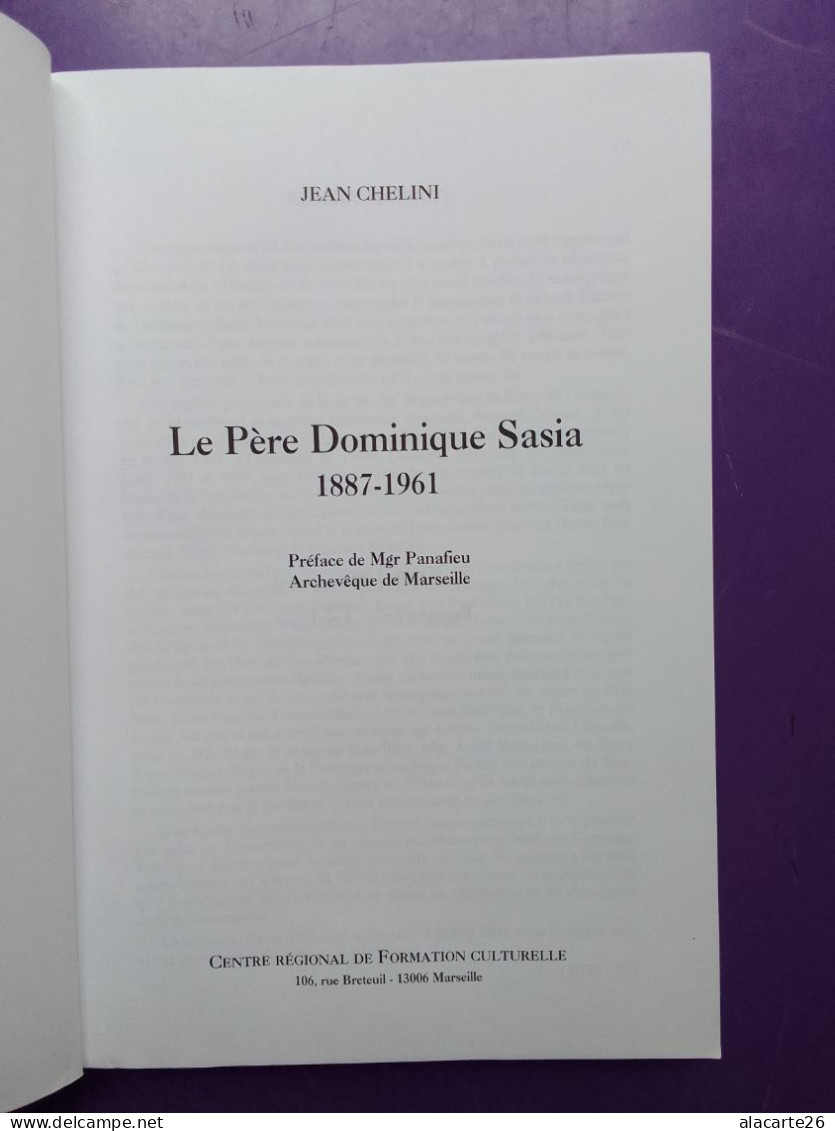 LE PERE DOMINIQUE SASIA / JEAN CHELINI - Biographie