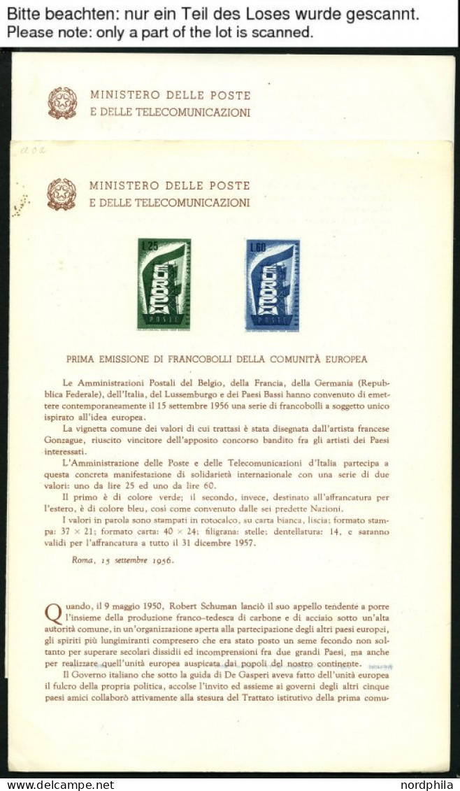 EUROPA UNION Brief,o , 1956-74, Wohl Komplette Gestempelte Umfangreiche Sammlung Gemeinschaftsausgaben In 14 Ringbindern - Collections