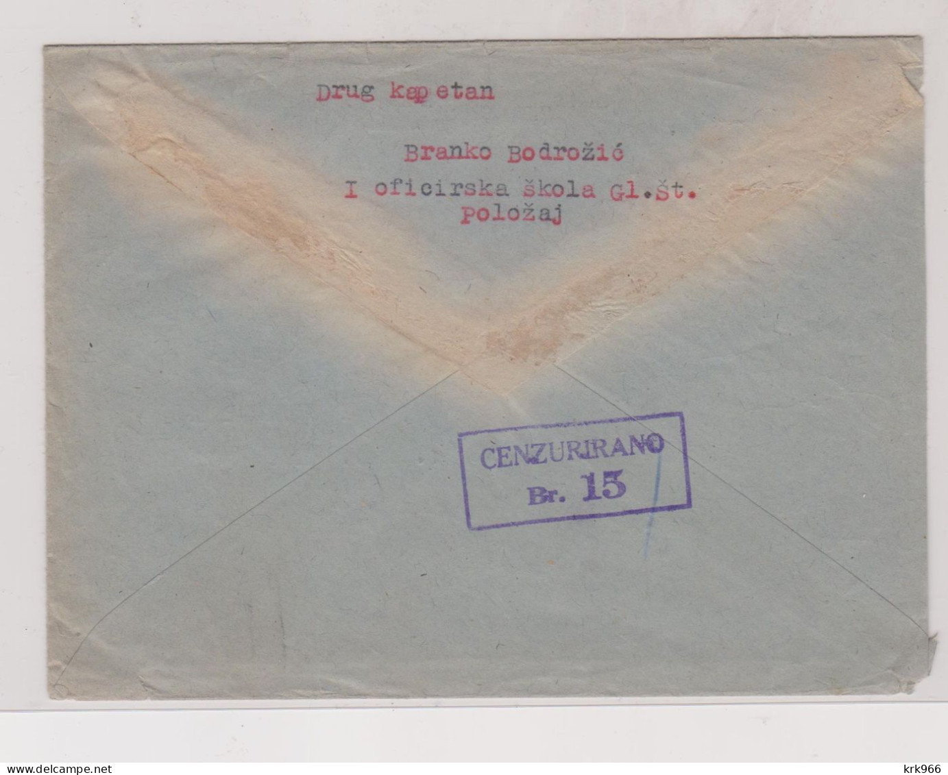 YUGOSLAVIA 1945  Nice Censored Cover To Sbenik - Lettres & Documents