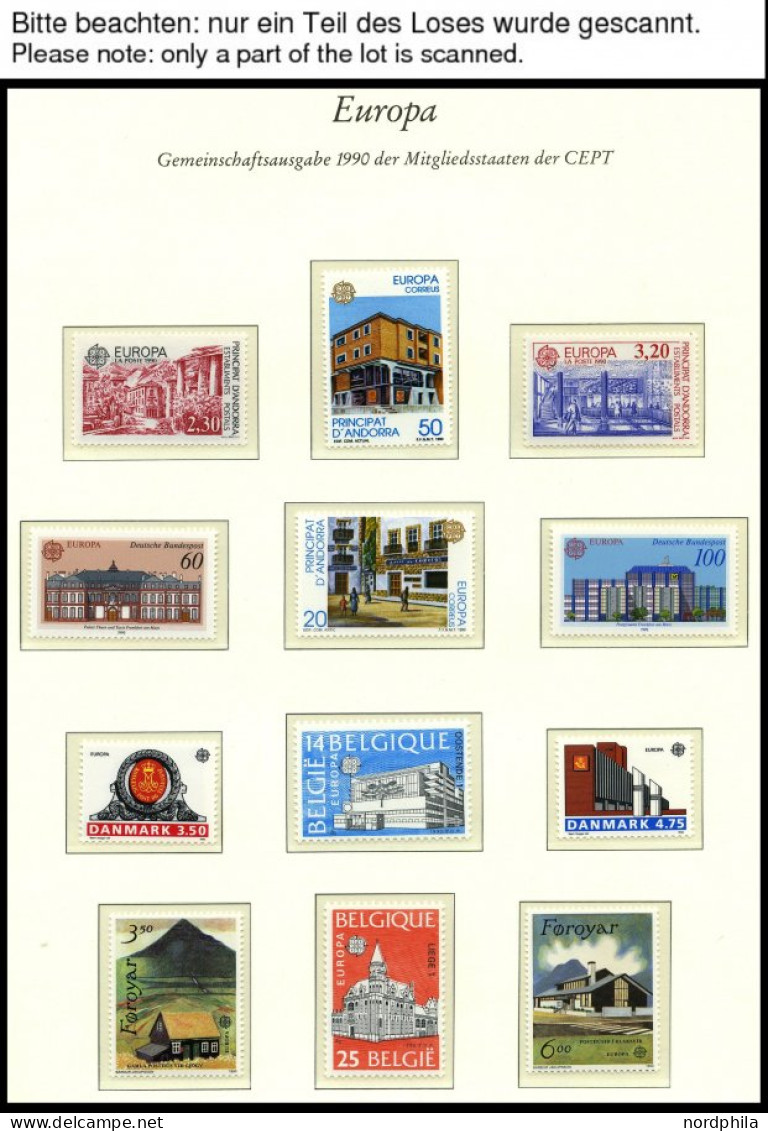 EUROPA UNION **, 1990, Postalische Einrichtungen, Kompletter Jahrgang, Pracht, Mi. 219.- - Verzamelingen
