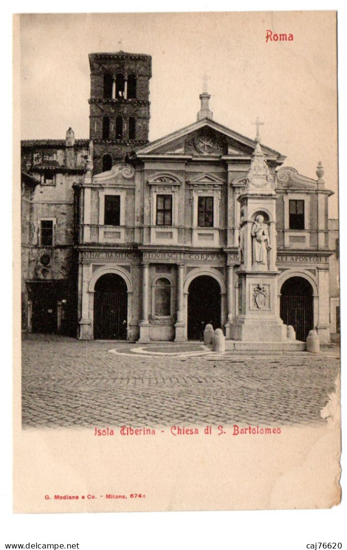 Roma , Isola Tiberina ,chiesa Di S. Bartolomeo - Eglises