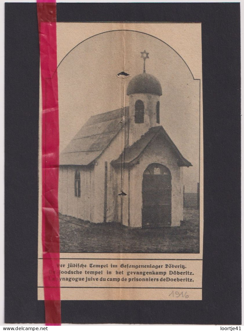 Oorlog Guerre 14/18 - Döberitz - Joodse Tempel, Synagogue Juive - Orig. Knipsel Coupure Tijdschrift Magazine - 1916 - Sin Clasificación