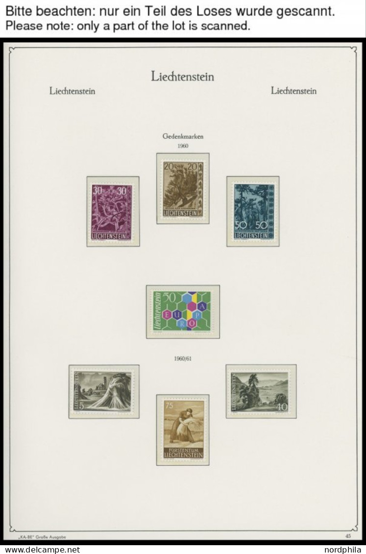 SAMMLUNGEN **, Fast Komplette Postfrische Sammlung Liechtenstein Von 1960-95 Im KA-BE Falzlosalbum, Prachterhaltung, Mi. - Sammlungen