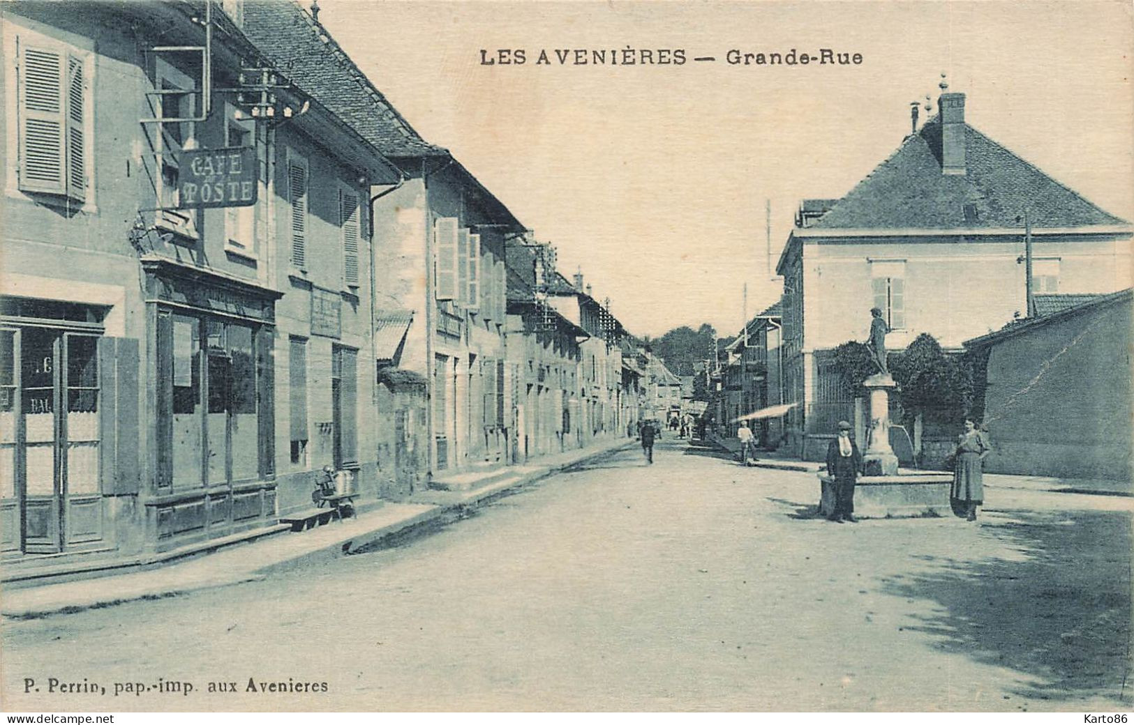 Les Avenières * Grande Rue * Café Poste * Villageois - Les Avenières