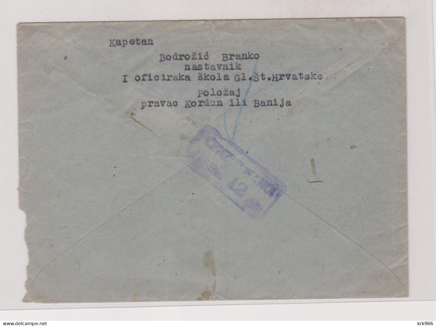 YUGOSLAVIA 1945  Nice Censored Cover To Sbenik - Lettres & Documents