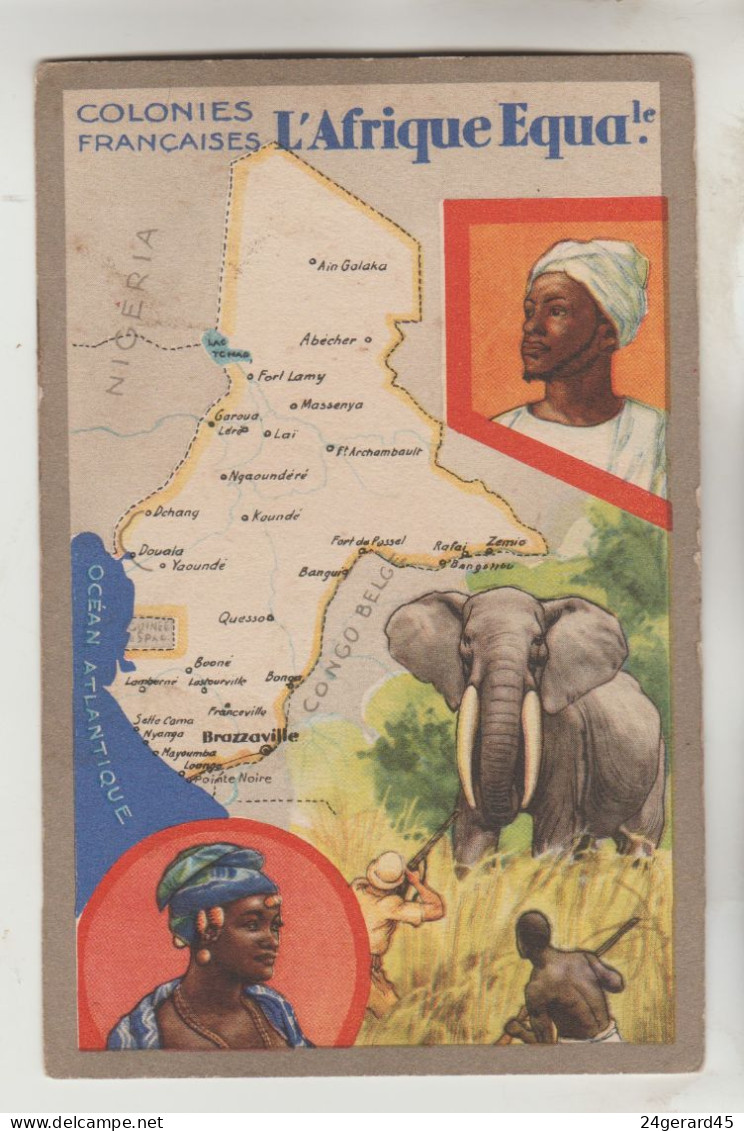 CARTON FORMAT CPSM PUBLICITE LION NOIR - COLONIES FRANCAISES : L'Afrique Equatoriale Française - Non Classés