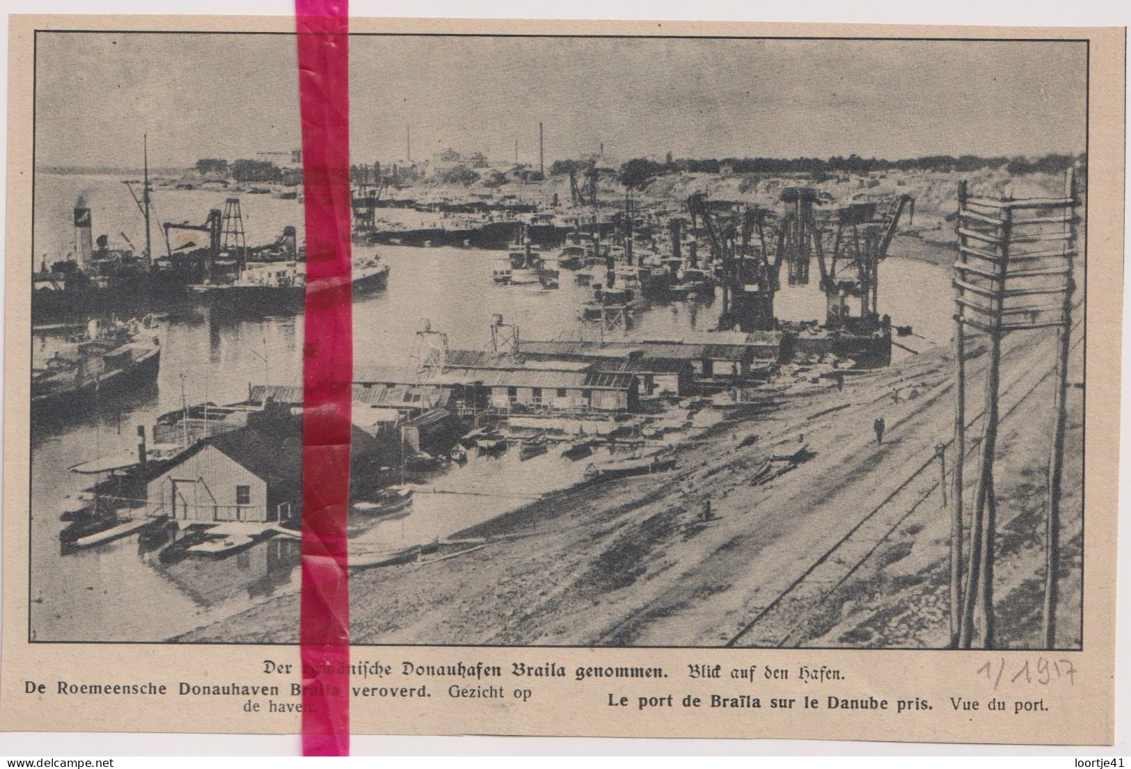 Oorlog Guerre 14/18 - Braila Roumanie - Haven Veroverd, Le Port - Orig. Knipsel Coupure Tijdschrift Magazine - 1917 - Non Classés