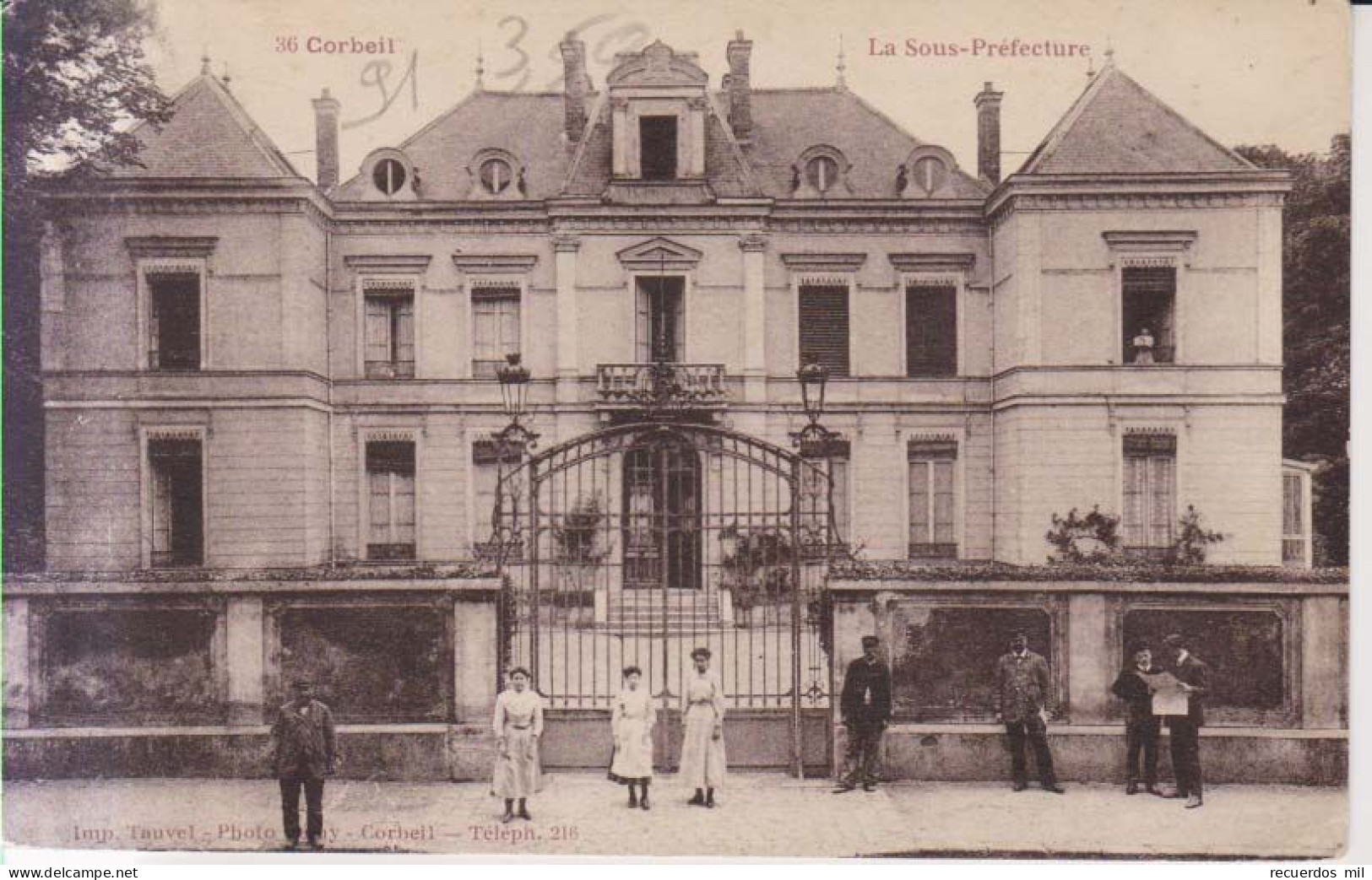 Corbeil La Sous Prefecture   Carte Postale Animee 1918 - Corbeil Essonnes