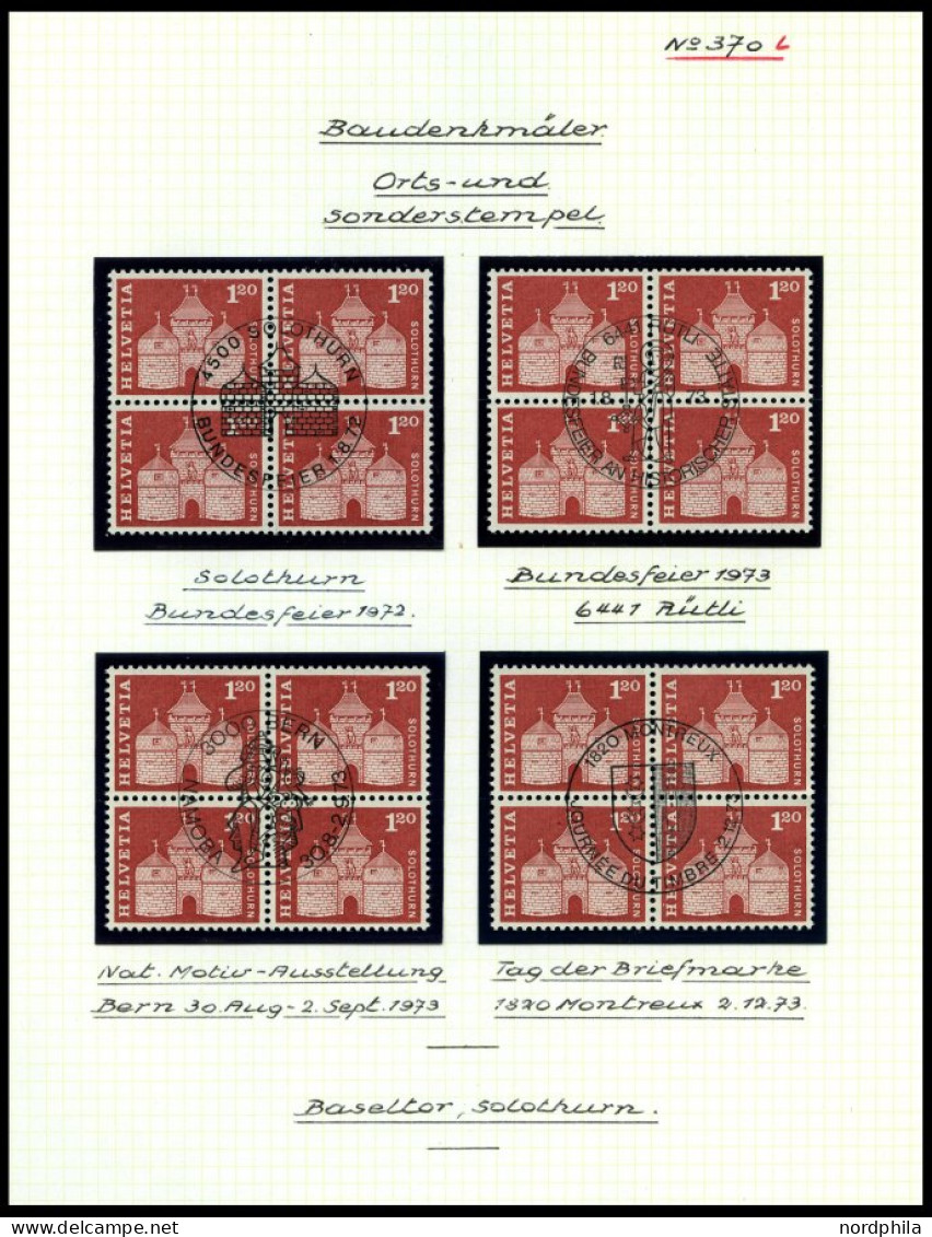 SCHWEIZ BUNDESPOST 696-712y  VB O, 1963-68, Postgeschichtliche Motive Und Baudenkmäler, Phosphoreszierendes Papier (15 W - Usati