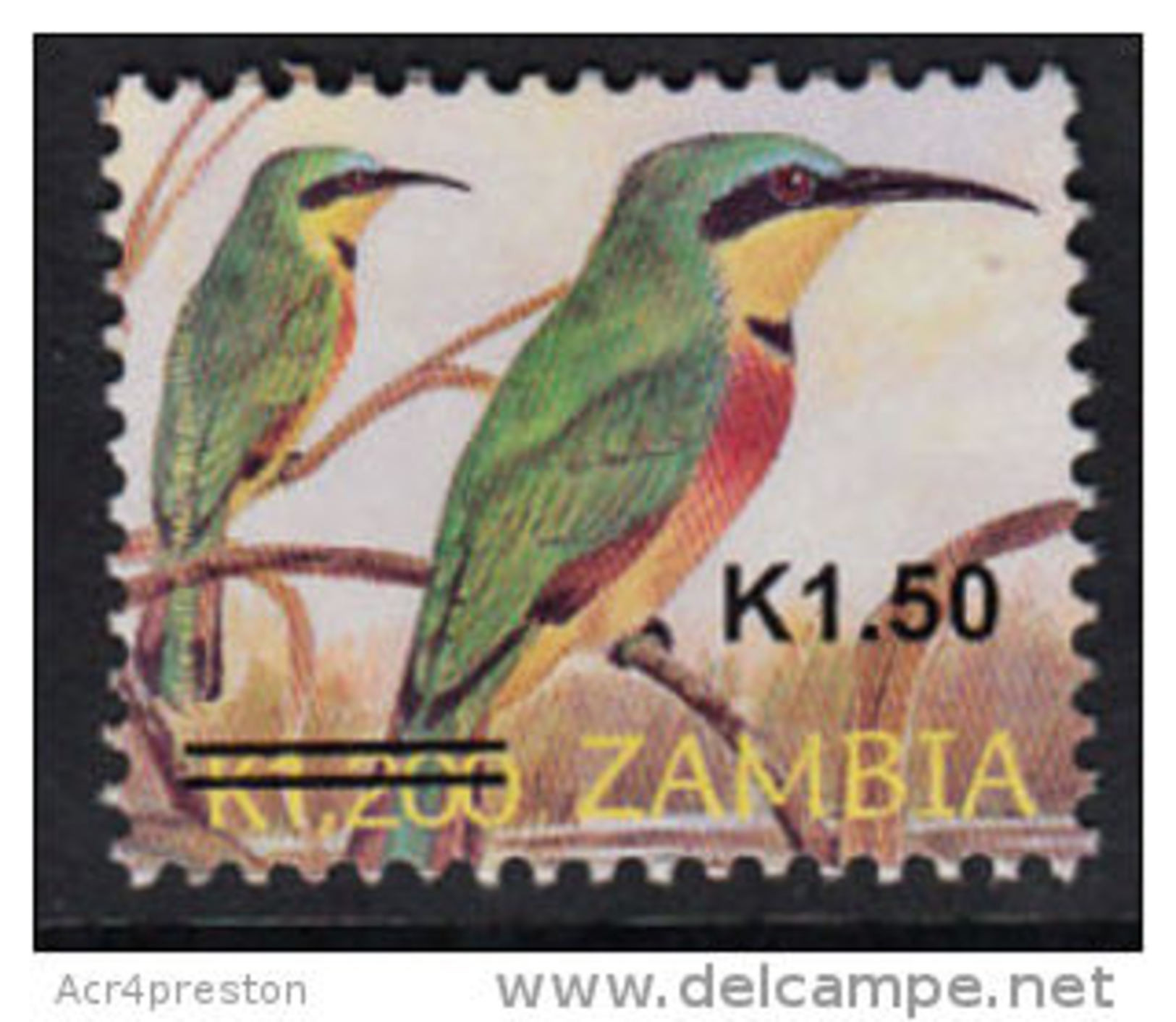 Zm1091 ZAMBIA 2013, SG 1091 New Currency K1.50 On K1,200 Birds  MNH - Zambia (1965-...)