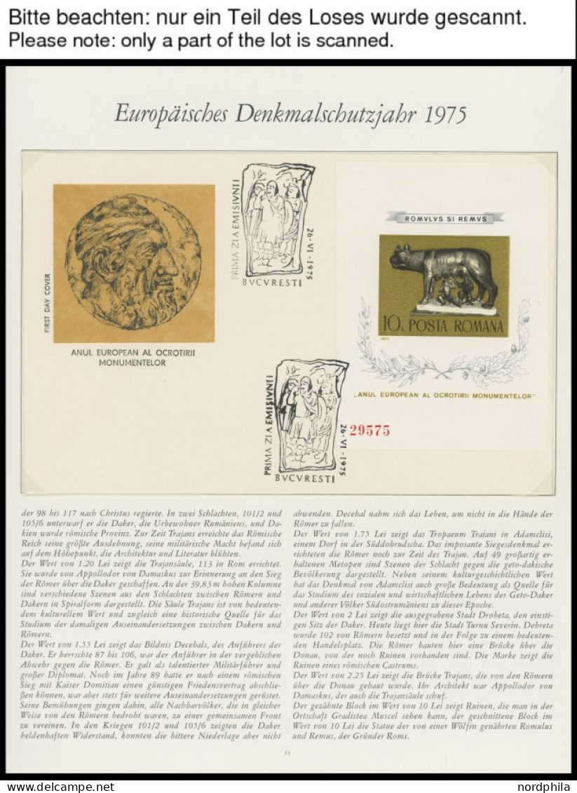 SONSTIGE MOTIVE **,Brief,BrfStk , Europäisches Denkmalschutzjahr 1975 Im Borek Spezial Falzlosalbum, Mit Einzelmarken, S - Denkmäler