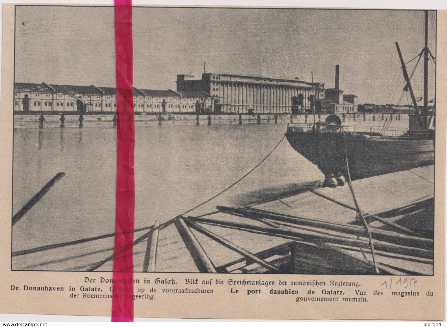 Oorlog Guerre 14/18 - Galatz Roumanie Roemenie - Haven  Le Port - Orig. Knipsel Coupure Tijdschrift Magazine - 1917 - Unclassified