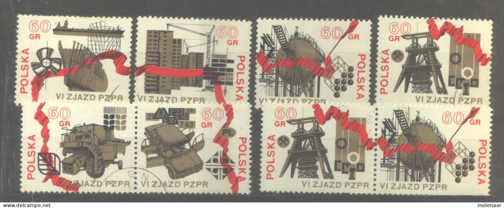 Postzegels > Europa > Polen > 1944-.... Republiek > 1971-80 > Gebruikt 2120-2125 (12061) - Usados