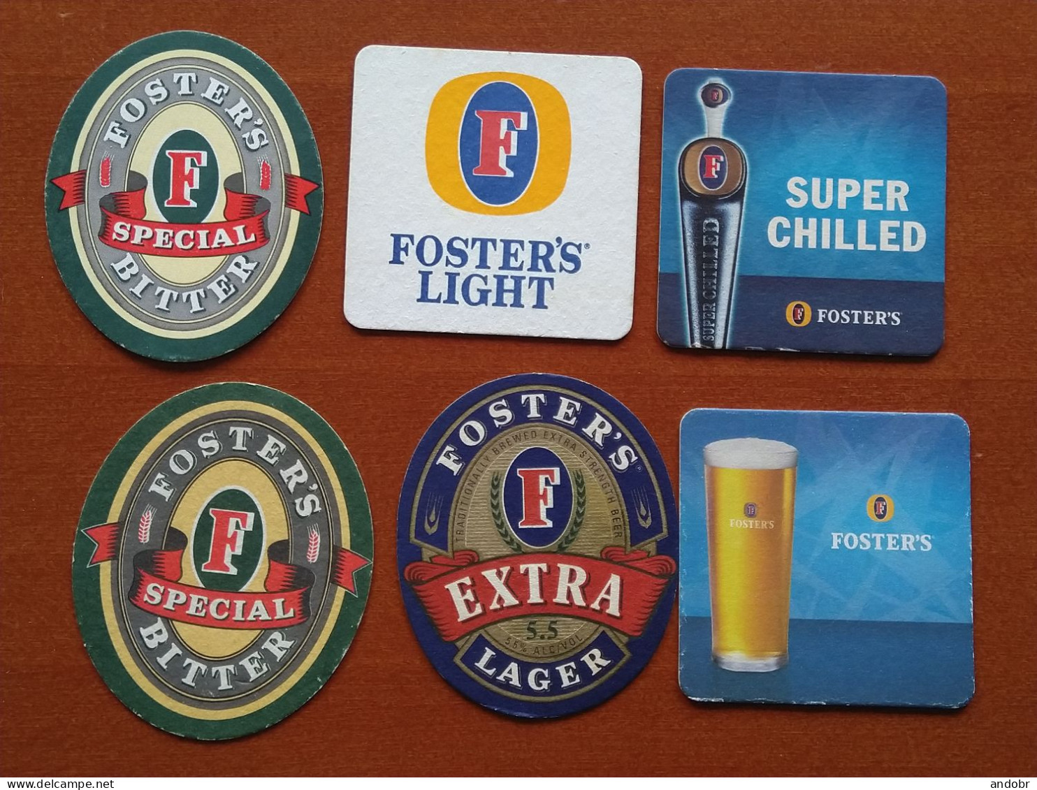 6 Different Beer Mats/coasters FOSTER'S - Bierdeckel