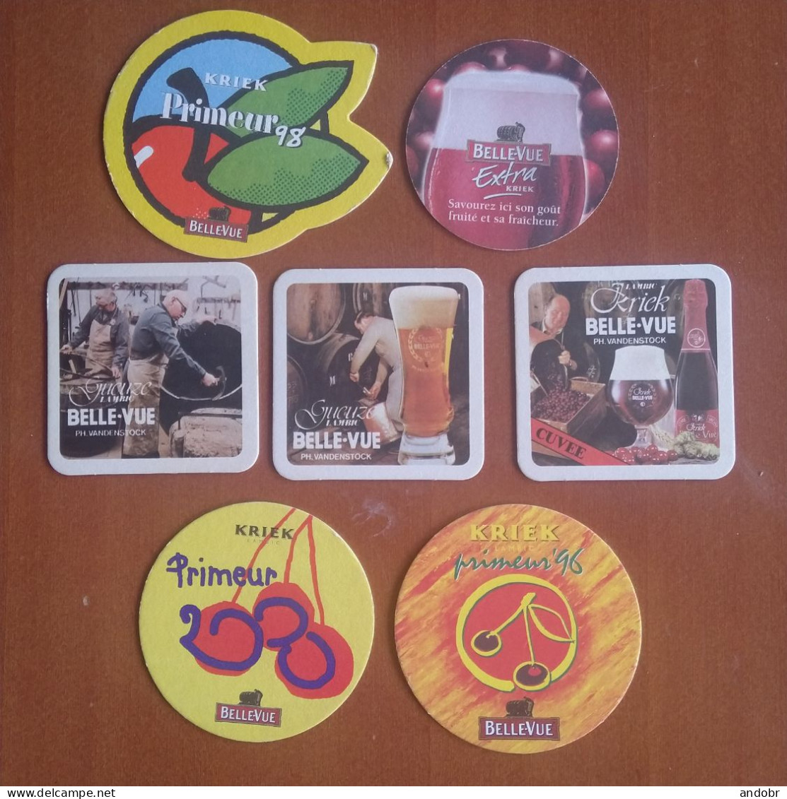 7 Different Beer Mats/coasters BELLE-VUE - Bierdeckel