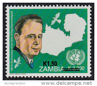 Zm1093 ZAMBIA 2013, SG1093 New Currency K1.50 On K2,700 Hammarskjoeld  MNH - Zambia (1965-...)