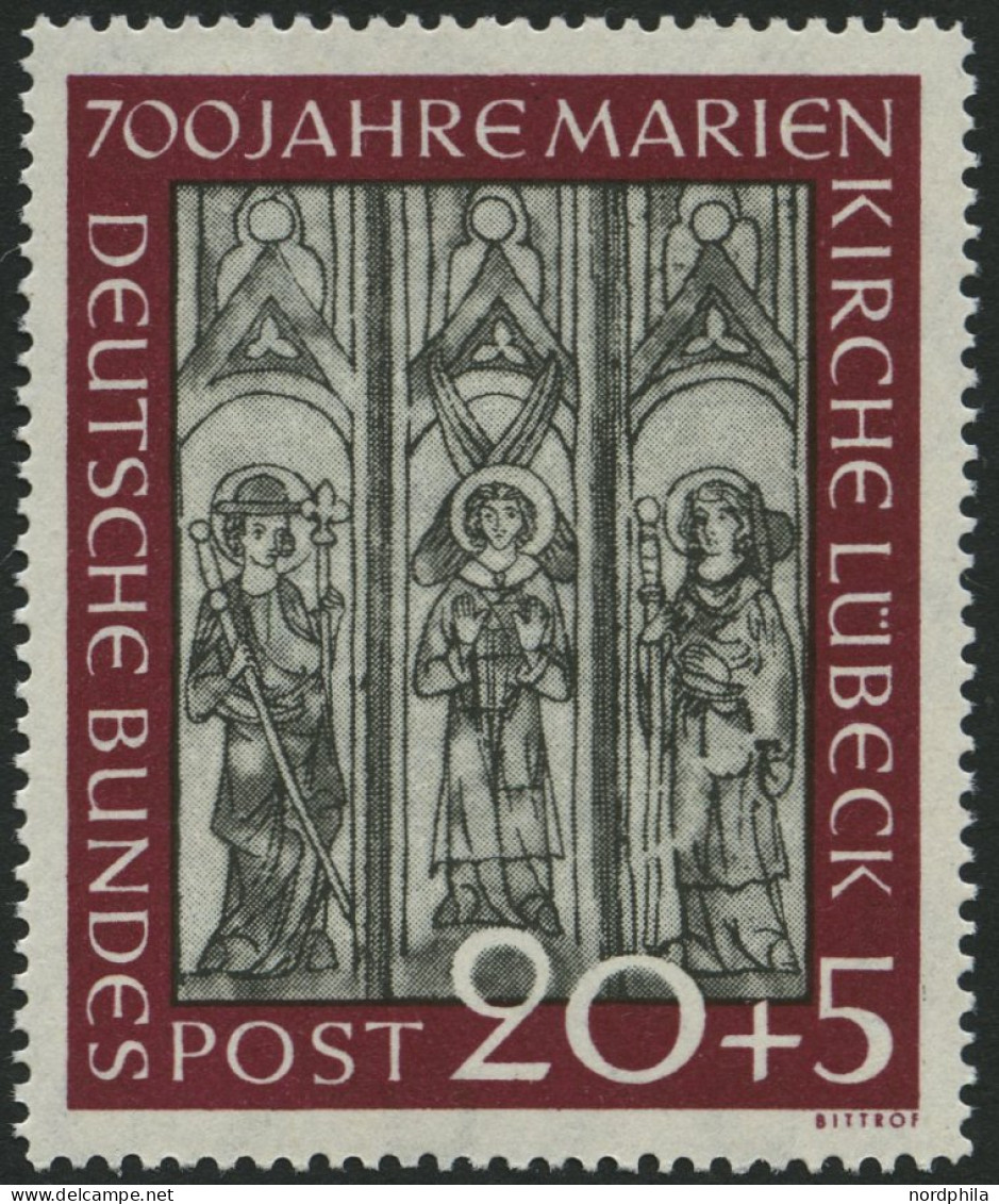BUNDESREPUBLIK 140 **, 1951, 20 Pf. Marienkirche, Pracht, Mi. (110.-) - Unused Stamps