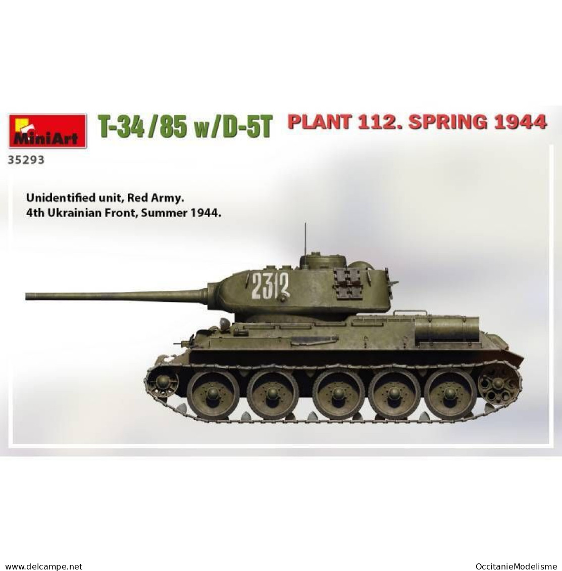 Miniart - CHAR T-34/85 W/d-5T Plant 112 Spring 1944 Maquette Réf. 35293 Neuf NBO 1/35 - Vehículos Militares