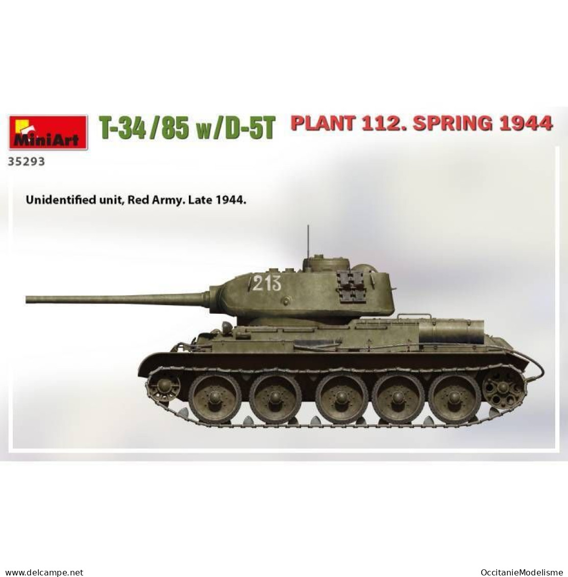 Miniart - CHAR T-34/85 w/d-5T Plant 112 Spring 1944 maquette réf. 35293 Neuf NBO 1/35