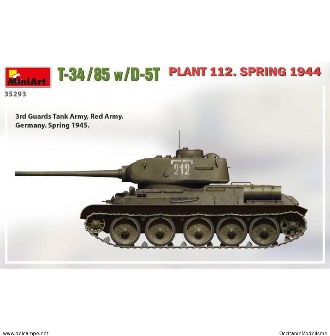Miniart - CHAR T-34/85 w/d-5T Plant 112 Spring 1944 maquette réf. 35293 Neuf NBO 1/35