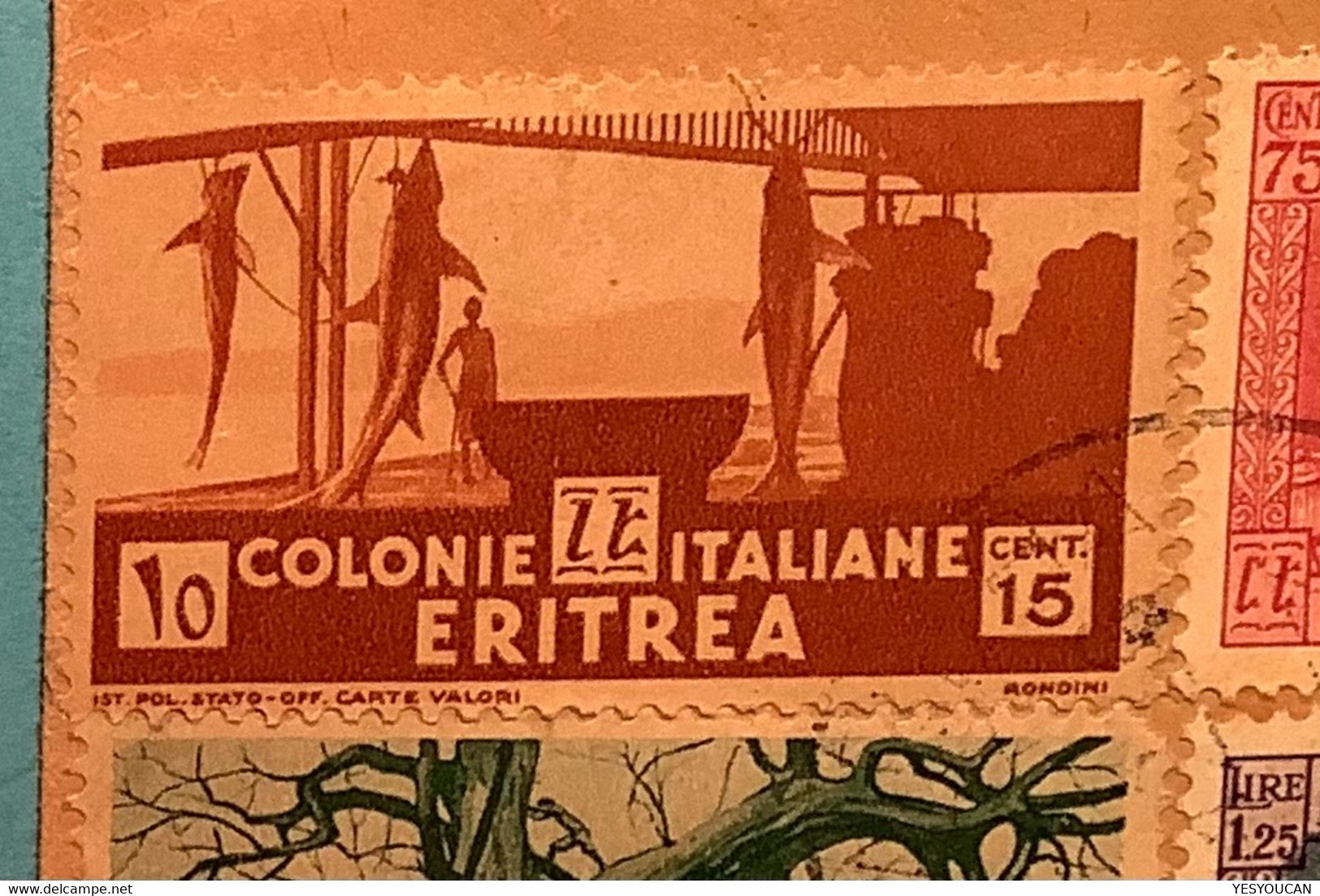 ETIOPIA POSTE COLONIALI ITALIANE+ERITREA ADDIS ABEBA1936 Lettera>Bienne(Ethiopia Italy Mixed Shark Cover Ethiopie Lettre - Etiopía