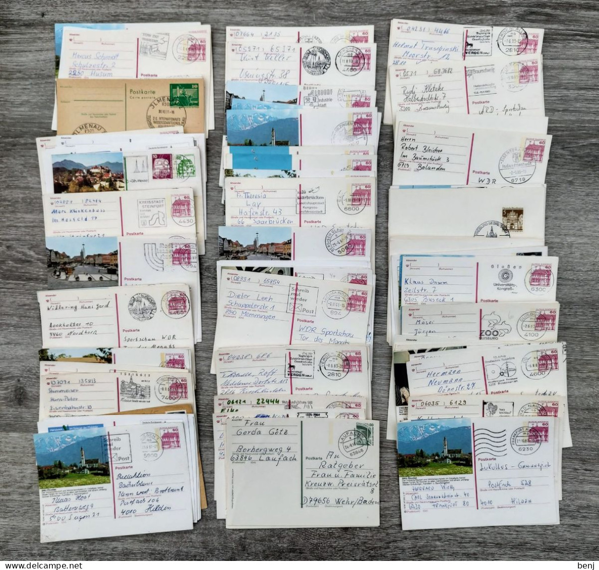 Lot De 135 Cartes Postales (dont Illustrées) Avec Flammes Origine Allemagne - Collections & Lots