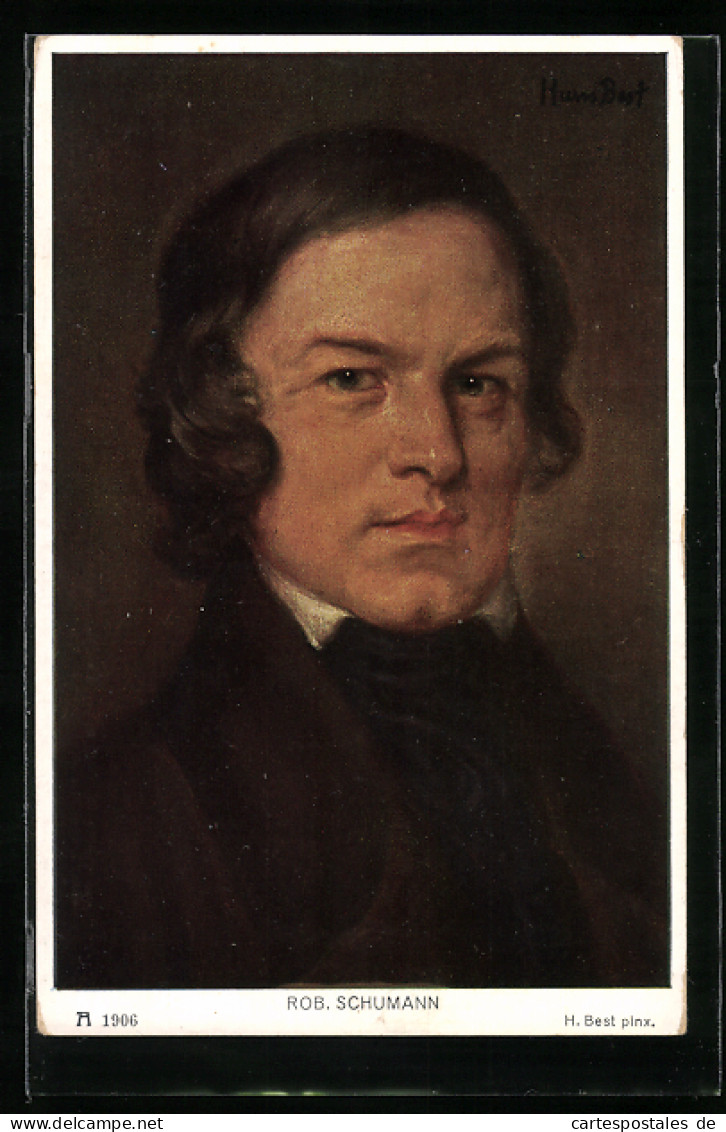 Künstler-AK H. Best: Robert Schumann Portrait  - Artistes