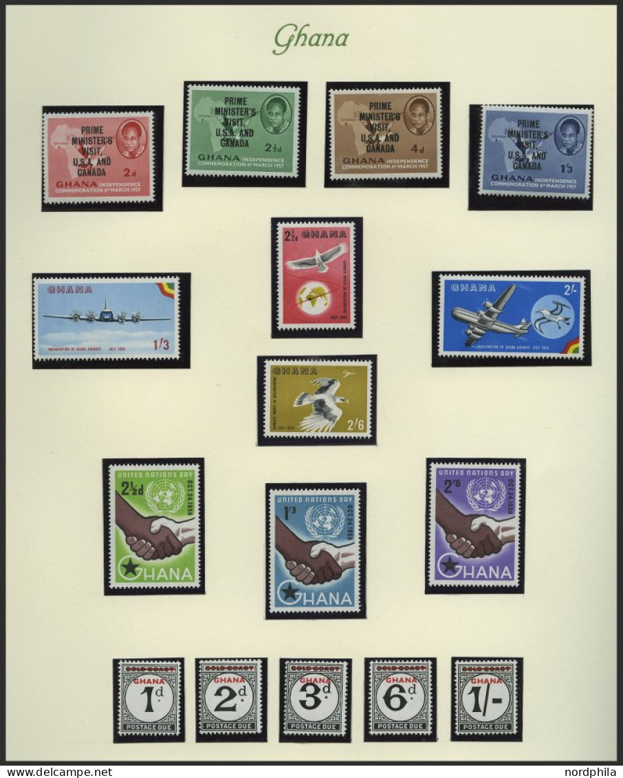 GHANA **, 1957-65, Recht Komplette Postfrische Sammlung Ghana Auf Borekseiten, Prachterhaltung, Mi. 280.- - Ghana (1957-...)