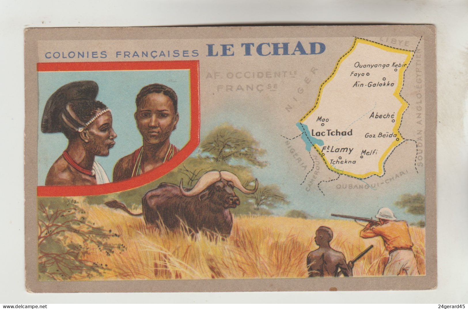 CARTON FORMAT CPSM PUBLICITE LION NOIR - COLONIES FRANCAISES : Le Tchad - Tschad