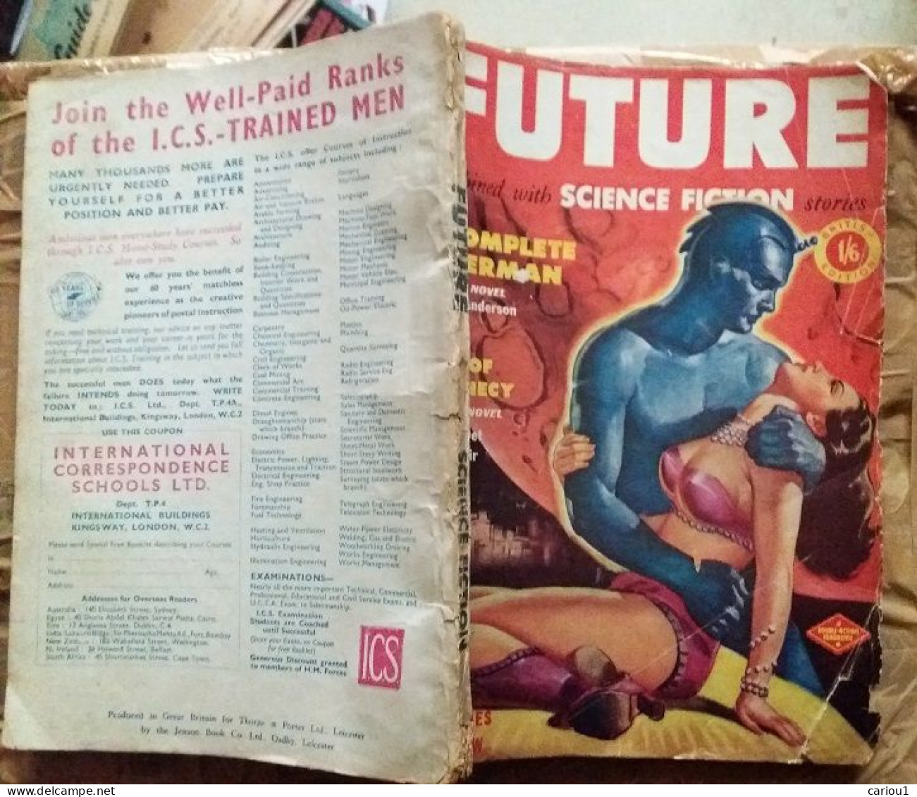 C1 FUTURE SCIENCE FICTION # 2 1951 UK BRE SF Pulp LUROS Finlay ANDERSON Del Rey Port Inclus France - Avant 1950