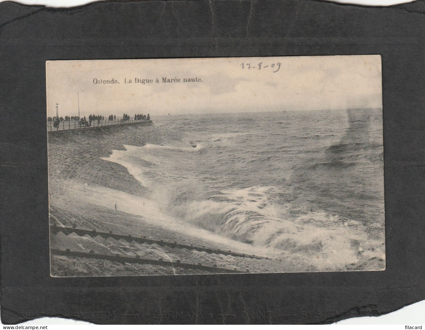 128211          Belgio,      Ostende,      La  Digue  A  Maree  Haute,   VG   1909 - Oostende