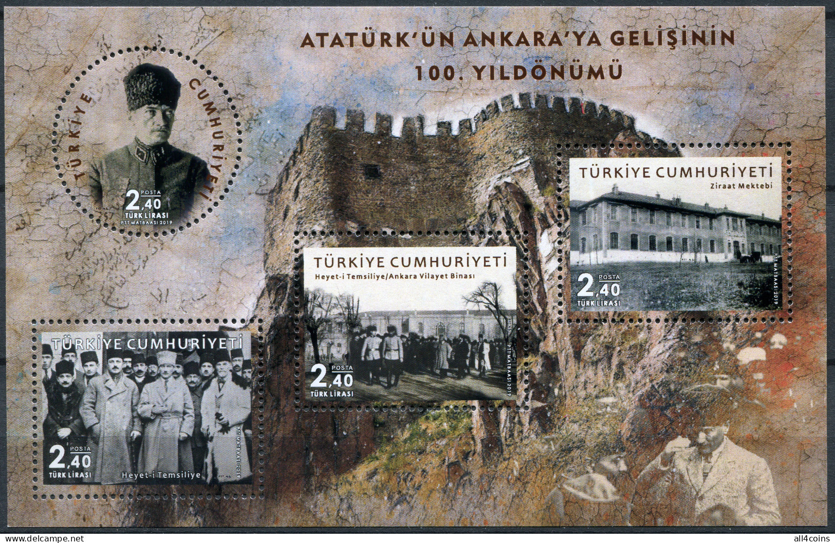 Turkey 2019. Centenary Of Mustafa Kemal's Arrival In Ankara (MNH OG) S.Sheet - Unused Stamps