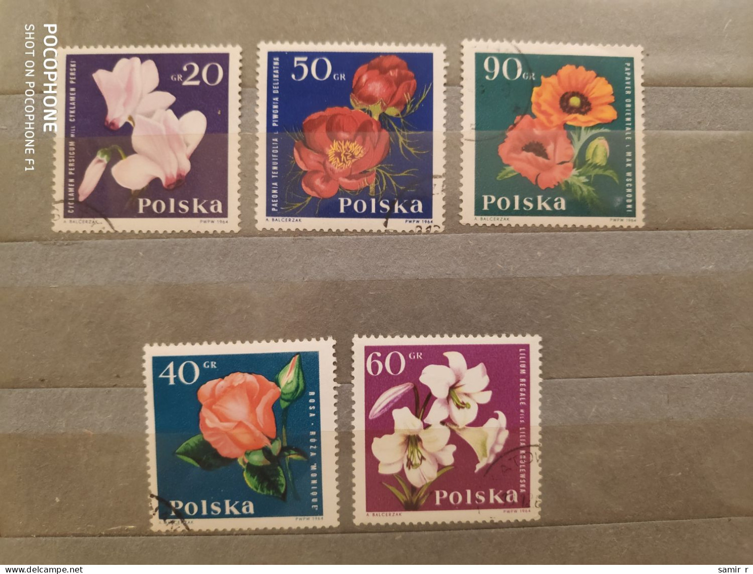 1964	Poland	Flowers (F85) - Oblitérés