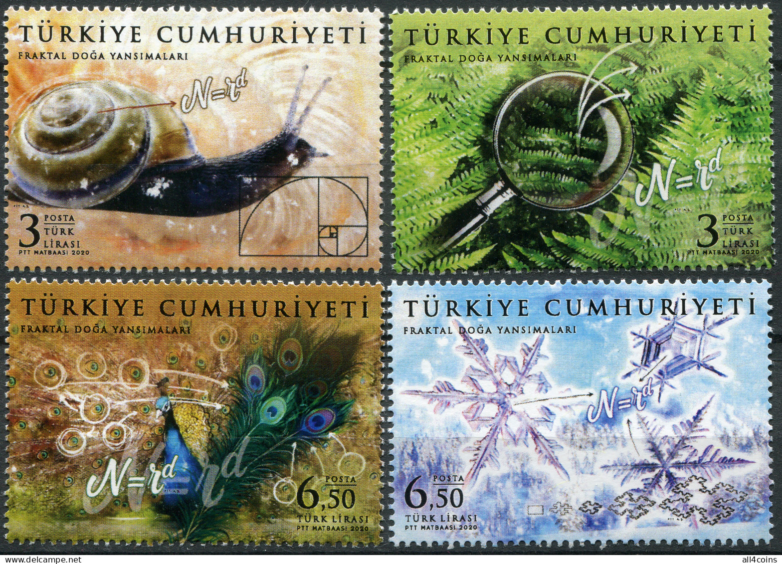 Turkey 2020. Fractal Views Of Nature (MNH OG) Set Of 4 Stamps - Nuovi